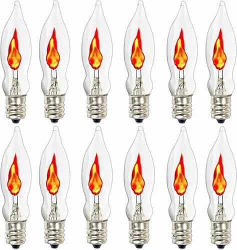 Miniatura 9 de SUNSGNE Paquete de 25 bombillas de repuesto transparentes de luz nocturna, bombillas incandescentes de Navidad transparentes C7 para luz nocturna