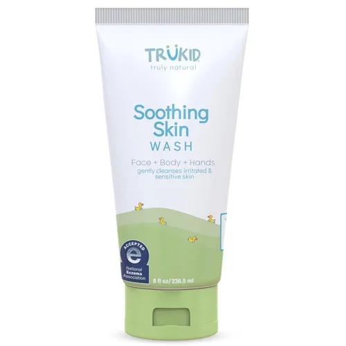 TruKid Gel de baño para niños, sin perfume, cara y cuerpo y manos para pieles delicadas, aceptado por la NEA para eccema, probado por dermatólogos,