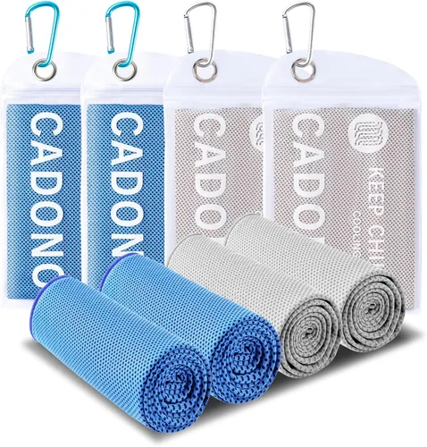 Miniatura 11 de Paquete de 4 toallas refrescantes (40 x 12 pulgadas), toalla de frío suave y transpirable, toalla de hielo, toalla de microfibra para yoga