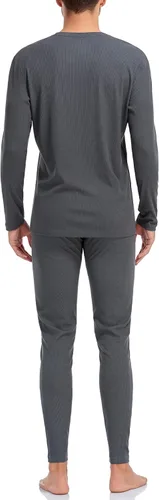 Miniatura 6 de COLORFULLEAF Conjunto de ropa interior térmica de algodón para hombre, ropa interior térmica de algodón para hombre, capa base, clima frío