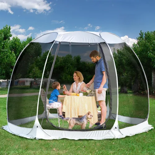 Miniatura 16 de Alvantor Tienda de campaña desplegable para casa, cenador instantáneo al aire libre con mosquitera y protección solar UPF 50+, refugio portátil