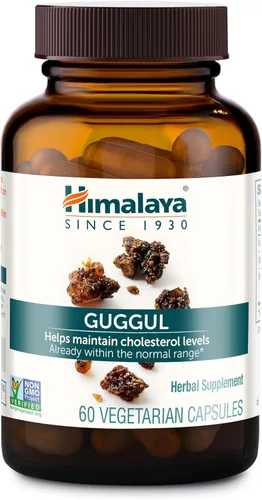 Himalaya Guggul - Soporte hepático a base de hierbas para desintoxicación hepática, colesterol, soporte HDL y LDL, vegano, sin OMG, sin gluten, 720