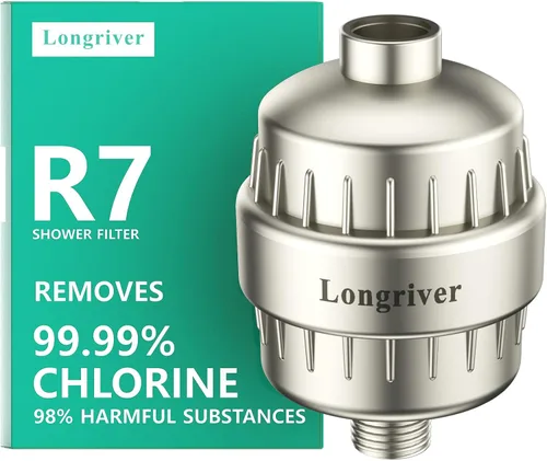 R7 Filtro de Ducha de Alta Capacidad Filtro de Agua de Ducha para Agua Dura 99.99% Elimina Cloro, Metales Pesados, Suavizante de Agua de Ducha, 1