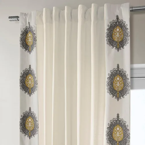Miniatura 6 de HPD Half Price Drapes Cortinas de algodón sólido con bordes para dormitorio y sala de estar 50 X 84, DTCC-SB220614-84 (1 panel) Mayan Gold