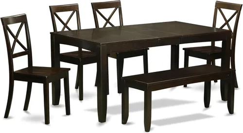 Miniatura 6 de East West Furniture LYBO5-CAP-C - Juego de mesa de comedor de 5 piezas, incluye una mesa de cocina rectangular con hojas de mariposa y 4 sillas