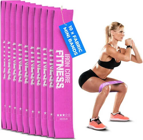 Miniatura 11 de Fabric Mini Resistance Bands Sets for Trainers, Bootcamp, Gym for Men and Women in Fun Colors - Ebook, Videos and Workout Chart Included by Iron