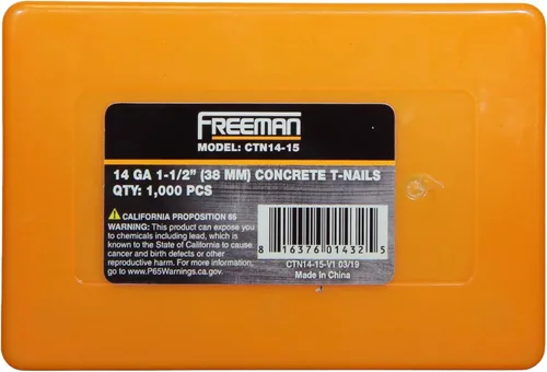 Miniatura 8 de Freeman Clavos en T de concreto de calibre 14 1-1/2 pulgadas Pegamento recolectado Acero galvanizado 1000 unidades Interior y exterior