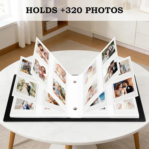 Miniatura 4 de Álbum de fotos de 320 bolsillos para cámara Polaroid Go Everything Box y película instantánea, se adapta al álbum de fotos Polaroid Go, color negro