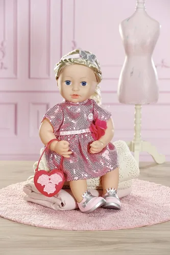 Miniatura 4 de Baby Annabell Atuendo glamour de lujo de 16.9 in – brillante ropa de fiesta – fácil para manos pequeñas, juego creativo promueve la empatía