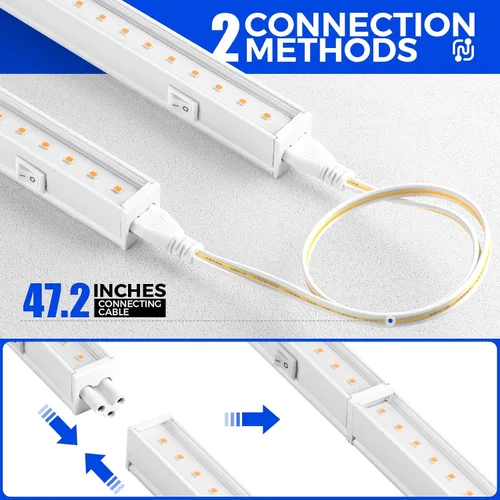Miniatura 7 de Barrina Luces de crecimiento T5, espectro completo, 4 pies 160 W (8 x 20 W, equivalente a 1000 W), bombillas LED de crecimiento, luces de plantas