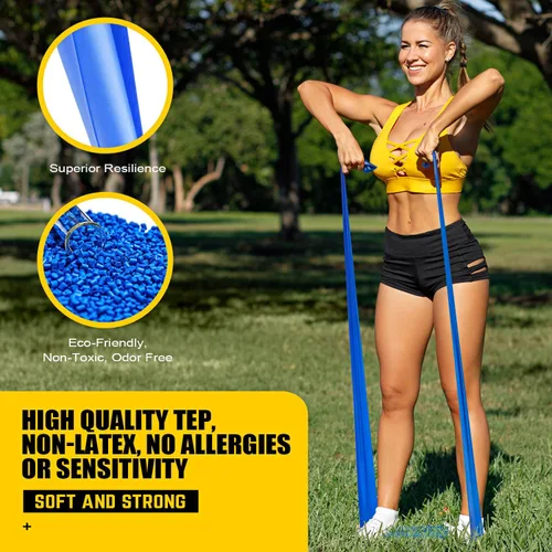 Miniatura 5 de Bandas de resistencia, bandas de ejercicio, bandas de terapia física para entrenamiento de fuerza, yoga, pilates, banda elástica de estiramiento