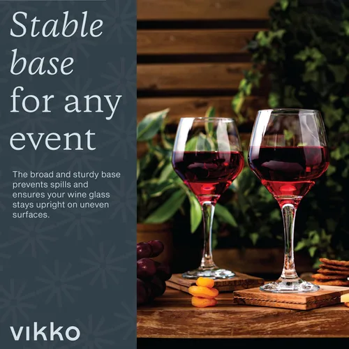 Miniatura 4 de Vikko Copas de agua con tallo de 15.25 onzas, hermosos vasos para entretenimiento, aptos para lavavajillas, copas de vidrio para agua, jugo