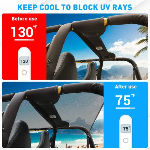 Miniatura 8 de RT-TCZ para Jeep TJ Parasol de Sol Techo de Malla Bikini Top Cover para Jeep Wrangler TJ 1997-2006 Negro