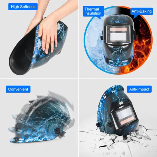 Miniatura 7 de Casco de soldadura con oscurecimiento automático de color real con capucha con rango de sombra ajustable 4/9-13 para máscara de soldador de arco