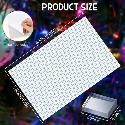 Miniatura 2 de Azulejos de mosaico autoadhesivos para proyectos de manualidades, 0.197 x 0.197 in (plata, 28800 piezas)