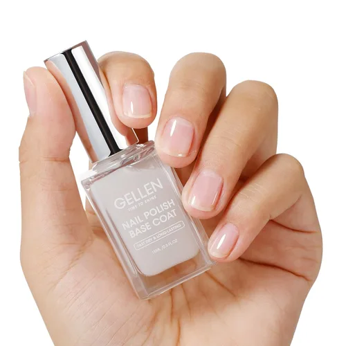 Miniatura 14 de GELLEN Esmalte de uñas transparente para capa final, esmalte de uñas brillante y regular, fórmula de calcio fortalece las uñas, secado rápido al