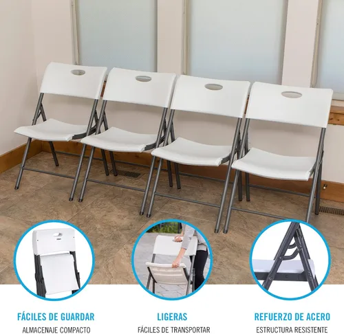 Miniatura 5 de Lifetime 80739 Pack de sillas plegables, color blanco x 4