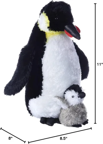Miniatura 6 de Aurora World pingüino emperador con bebé, 12 pulgadas