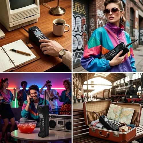 Miniatura 3 de Adorno retro de ladrillo para teléfono celular, accesorio de teléfono de los años 90, accesorios de fotografía portátiles a la antigua, decoración