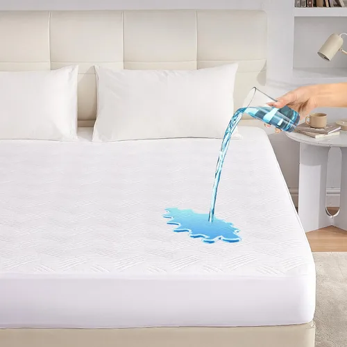 Eiayeebil Protector de colchón impermeable tamaño Queen, protector de colchón de tela de aire 3D transpirable para sábana bajera tamaño Queen,