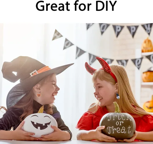 Miniatura 6 de 36 colgantes de Halloween chapados en oro negro esmaltado calabaza fantasma, payaso mago, sombrero de mago de Halloween para hacer joyas, bricolaje