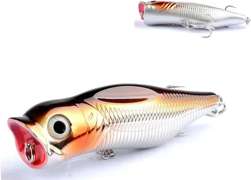 Miniatura 5 de 3 señuelos y cebos realistas para pesca de agua superior, cebos para pesca y cebos duros para trucha, lubina, salmón en agua salada y agua dulce