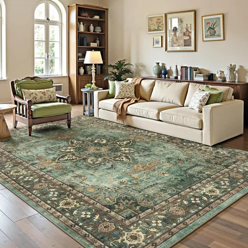 Miniatura 51 de Lofus 8x10 Alfombras de área para sala de estar, alfombra de área lavable, alfombras para dormitorio, cocina, alfombra vintage boho, alfombra suave