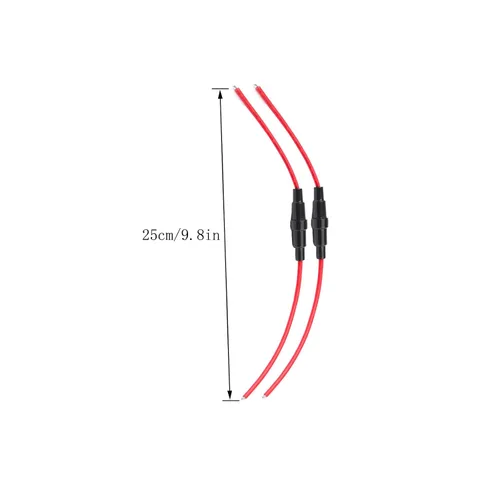 Miniatura 8 de Soporte de fusibles tipo tornillo en línea para automóvil automotriz de 0.236 x 1.181 in con cable de 16 AWG, 80 fusibles de vidrio de soplado