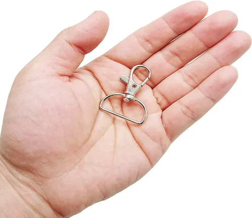 Miniatura 4 de Broche giratorio, ganchos giratorios de gatillo, anillos en D de 1 pulgada, cierres de pinza de langosta de metal, 40 piezas para hacer pestañas a