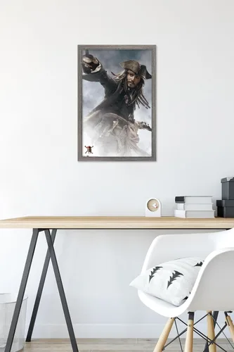 Miniatura 6 de Trends International Disney Pirates of the Caribbean: At World's End - Póster de pared de Jack Sparrow, 14.725 x 22.375 pulgadas, versión enmarcada
