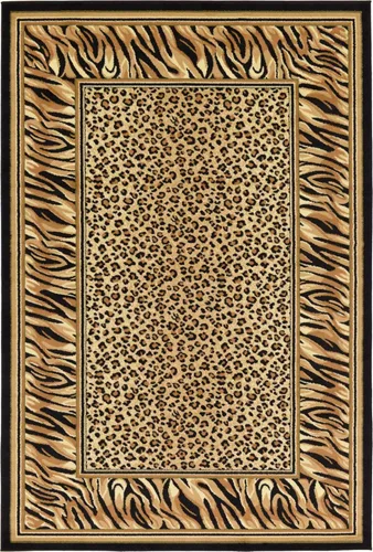 Miniatura 11 de Unique Loom Wildlife Collection - Alfombra con diseño de borde con temática de animales inspirada en el mundo salvaje, con diseño de guepardo