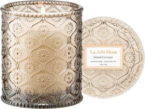 Miniatura 8 de LA JOLIE MUSE - Vela perfumada de Santal Rose – Azafrán, Rosa y Cuero 6 onzas de cera de soja natural 40 horas de combustión limpia Lista
