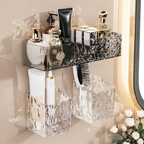 Miniatura 5 de Lae Nuvole Organizador de Caddy de Baño Montado en la Pared, Estante de Ducha Adhesivo para Caddy de Ducha Interior, Organizadores de Baño
