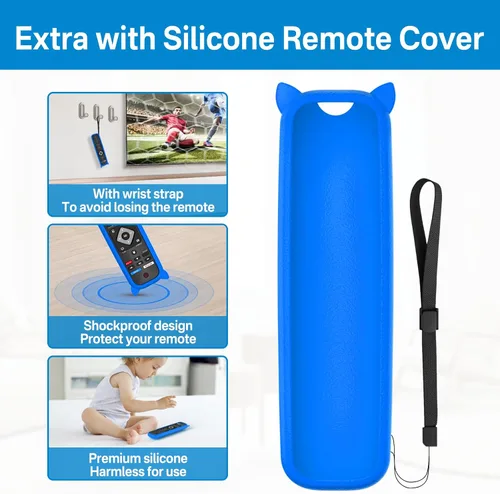 Miniatura 5 de NH500UP - Reemplazo de mando a distancia compatible con Philips TV Remote Reemplazo con cubierta azul brillante para NH500U NH500UW NH503UP