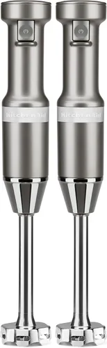 KitchenAid Batidora de mano con cable de velocidad variable KHBV53, contorno plateado (paquete de 2)