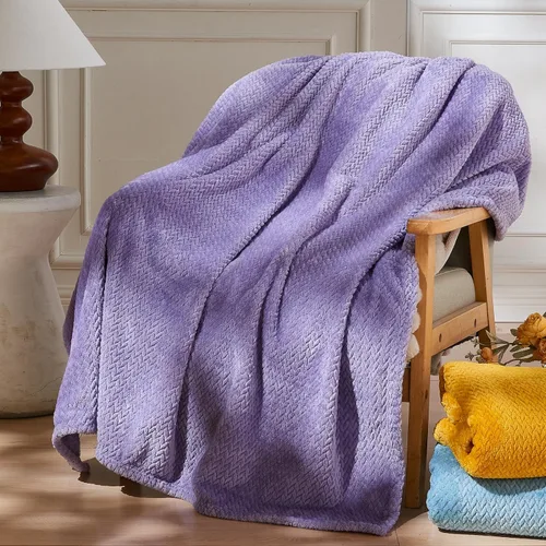 Miniatura 70 de NEWCOSPLAY Manta de Tiro Súper Suave Aqua Franela Sedosa Premium Fleece con Patrón de Hojas Ligera Manta de Cama para Uso en Todas las Estaciones