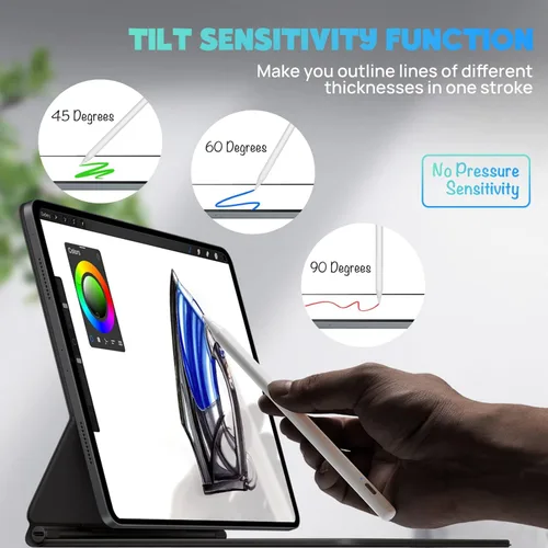 Miniatura 5 de Lápiz óptico para iPad con rechazo de palma, sensibilidad a la inclinación, diseño magnético, lápiz digital XHRGL Active compatible con Apple iPad