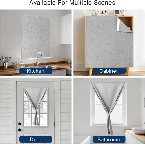 Miniatura 6 de Foxdecor Cortinas opacas adhesivas para dormitorio, sala de estar, 36 pulgadas de largo, sin taladro, aislamiento térmico y protección UV, cortinas
