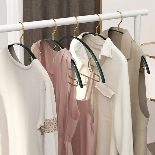 Miniatura 6 de 5pcs Aluminum Alloy Wardrobe Space Saving Clothing Hanger Drying Sweater Shirt Storage Rack(Gray)