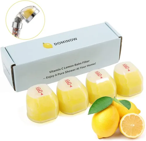 Miniatura 4 de Juego de 4 filtros de repuesto de bálsamo de limón para cabezal de ducha con filtro de vitamina C, elimina cloro, cloramina y flúor, suaviza el agua
