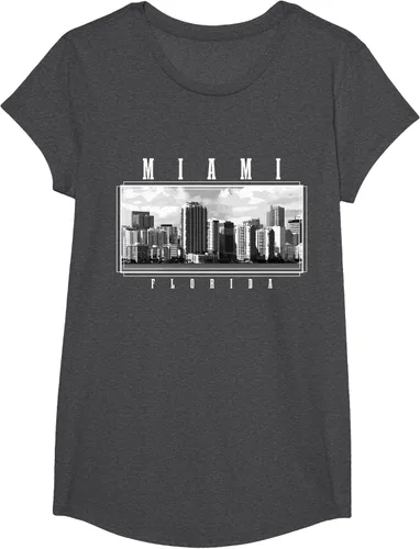 Miniatura 34 de Miami Skyline Florida Pride Vintage Miami Camiseta, Negro