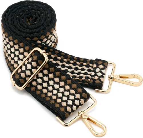 Correa de hombro ancha ajustable de repuesto estilo guitarra, bolso cruzado, correa de lona multicolor