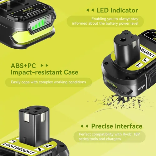 Miniatura 4 de VANON Baterías de iones de litio de 3.6Ah P102 de 18 voltios de repuesto para herramientas inalámbricas Ryobi 18V P107 P105 P104 P103 P108 4Pack