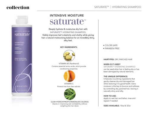Miniatura 2 de Brocato Saturate - Champú diario para el cabello, 10 onzas, champú hidratante intensivo para cabello seco y dañado, fórmula hidratante segura