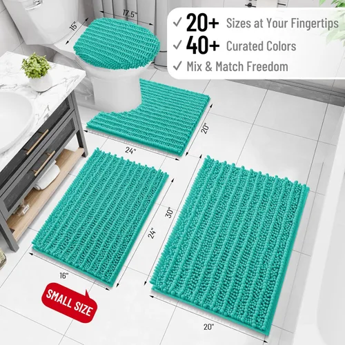 Miniatura 2 de Arotive Tapete para baño de felpilla de lujo, extra suave, grueso, absorbente, esponjoso, antideslizante, se puede lavar y secar a máquina, tapetes