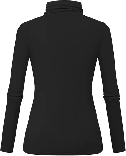 Miniatura 2 de Herou - Blusa de mangas largas ajustada, ligera e informal con cuello de tortuga para mujer