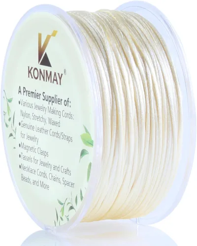 Miniatura 31 de KONMAY 80 Yardas 1.0mm Cordón Rattail de Nylon Satén Seda Trim Hilo para Cuentas para Nudos Chinos, Kumihimo, Trabajo con Cuentas, Macramé, 2-Azul