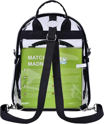 Miniatura 6 de Mochila pequeña aprobada por el estadio mini mochila transparente para niñas Negro Mini Mochilas Daypack