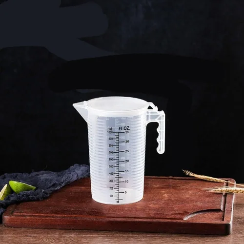 Miniatura 10 de Vasos medidores de plástico con asa, taza medidora de líquido transparente, jarra de vertido para harina y aceite en polvo, hornear, líquido, uso