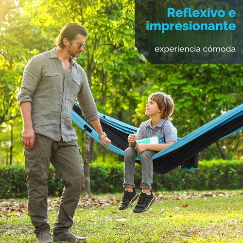 Miniatura 7 de Hamaca de camping mosquitera, hamacas portátiles dobles y individuales, hamacas con 2 correas para árboles, tienda de campaña para viajes, camping